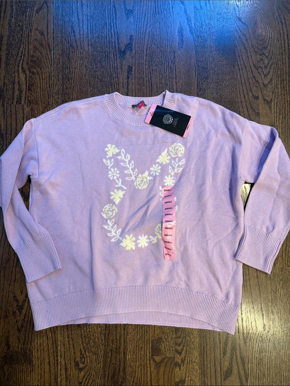 Vince camuto Lilac Floral Crewneck Sweater - 🥰 bunny